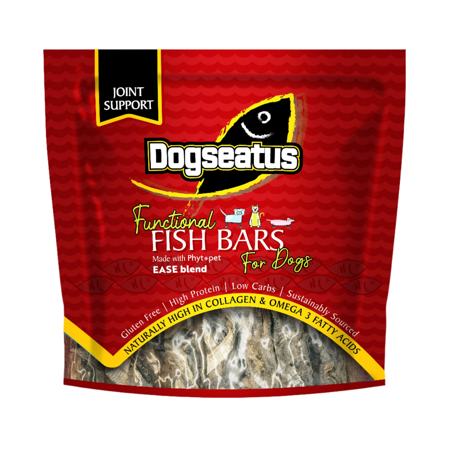 Pet Natural Dogseatus Fish Skin Treats - Joint Support Herb Mix Bars - 500g