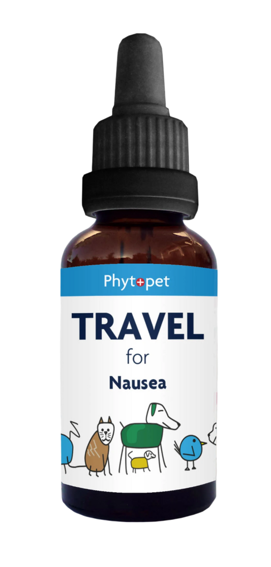 Phytopet Travel Drops bottle — natural remedy for pet travel sickness and anxiety