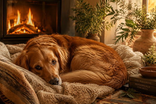 Cosy dog resting calmly at home