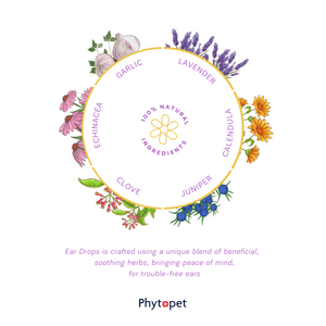 Ear Drops - Herbal oil combination to help soften ear wax, calm irritation and deter mites.