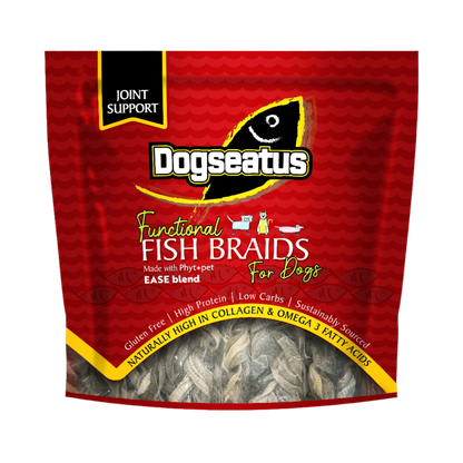 Pet Natural Dogseatus Fish Skin Treats - Joint Support Herb Mix Braids - 500g