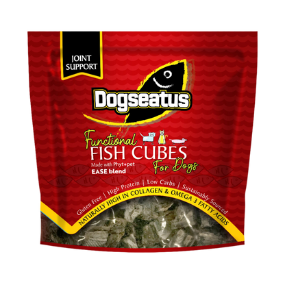 Pet Natural Dogseatus Fish Skin Treats - Joint Support Herb Mix Cubes - 500g