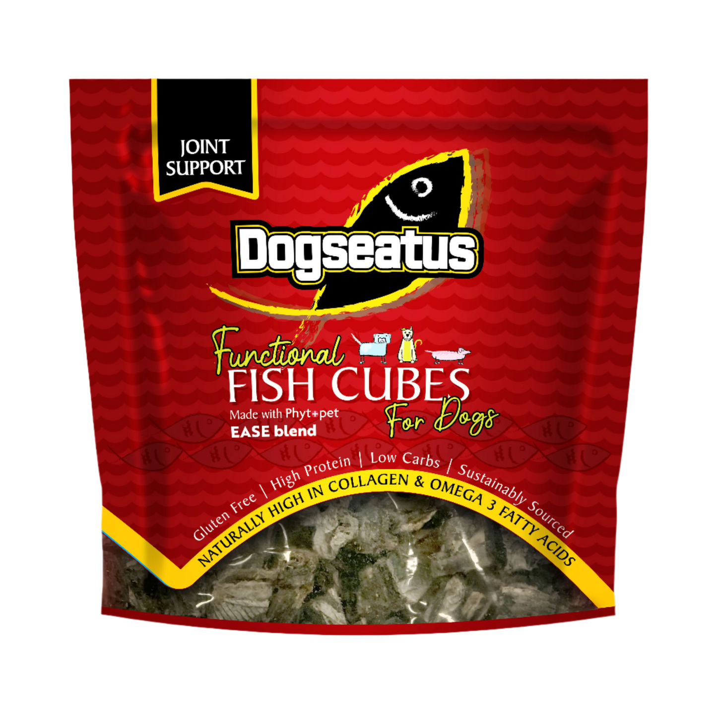‍Pet Natural Dogseatus Fish Skin Treats - Joint Support Herb Mix Cubes - 500g (100% off)