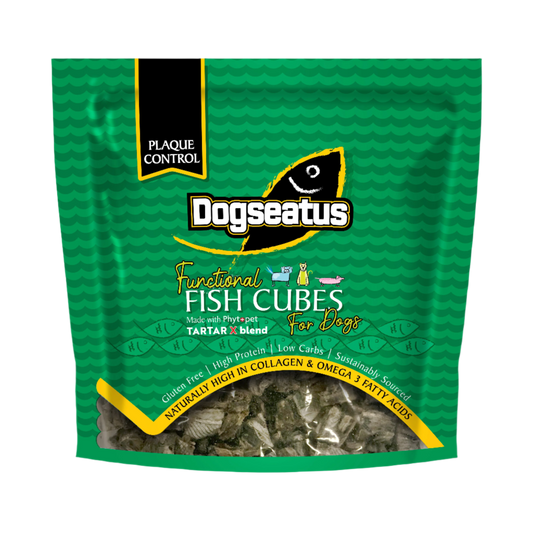 ‍Pet Natural Dogseatus Fish Skin Treats - Teeth Cleaning Herb Mix Cubes - 500g (100% off)