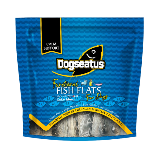 Pet Natural Dogseatus Fish Skin Treats - Calming Herb Mix Flats - 500g