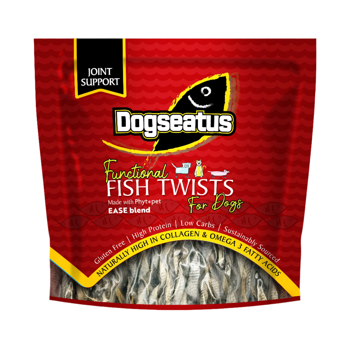 ‍Pet Natural Dogseatus Fish Skin Treats - Joint Support Herb Mix Twists - 500g (100% off)