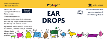 Ear Drops - Herbal Oil Combination for Ear Wax, Irritation and to Deter Mites.