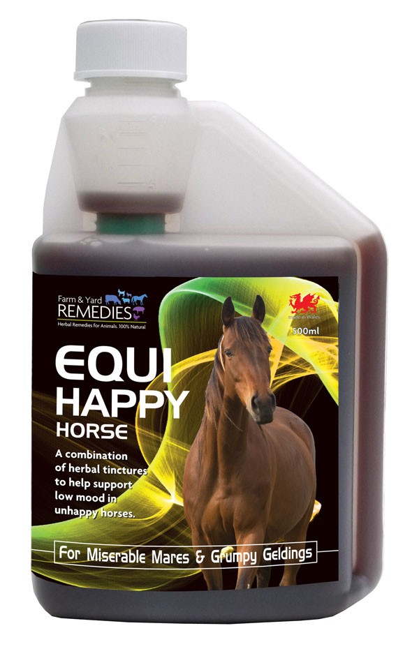 Farm and Yard Remedies Equi Happy Horse Mood Boost and General Wellbeing Support Herbal Supplement for Horses All Natural